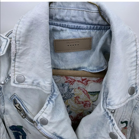 BlankNYC Denim Sitting Pretty Floral Moto Jacket - Picture 6 of 11